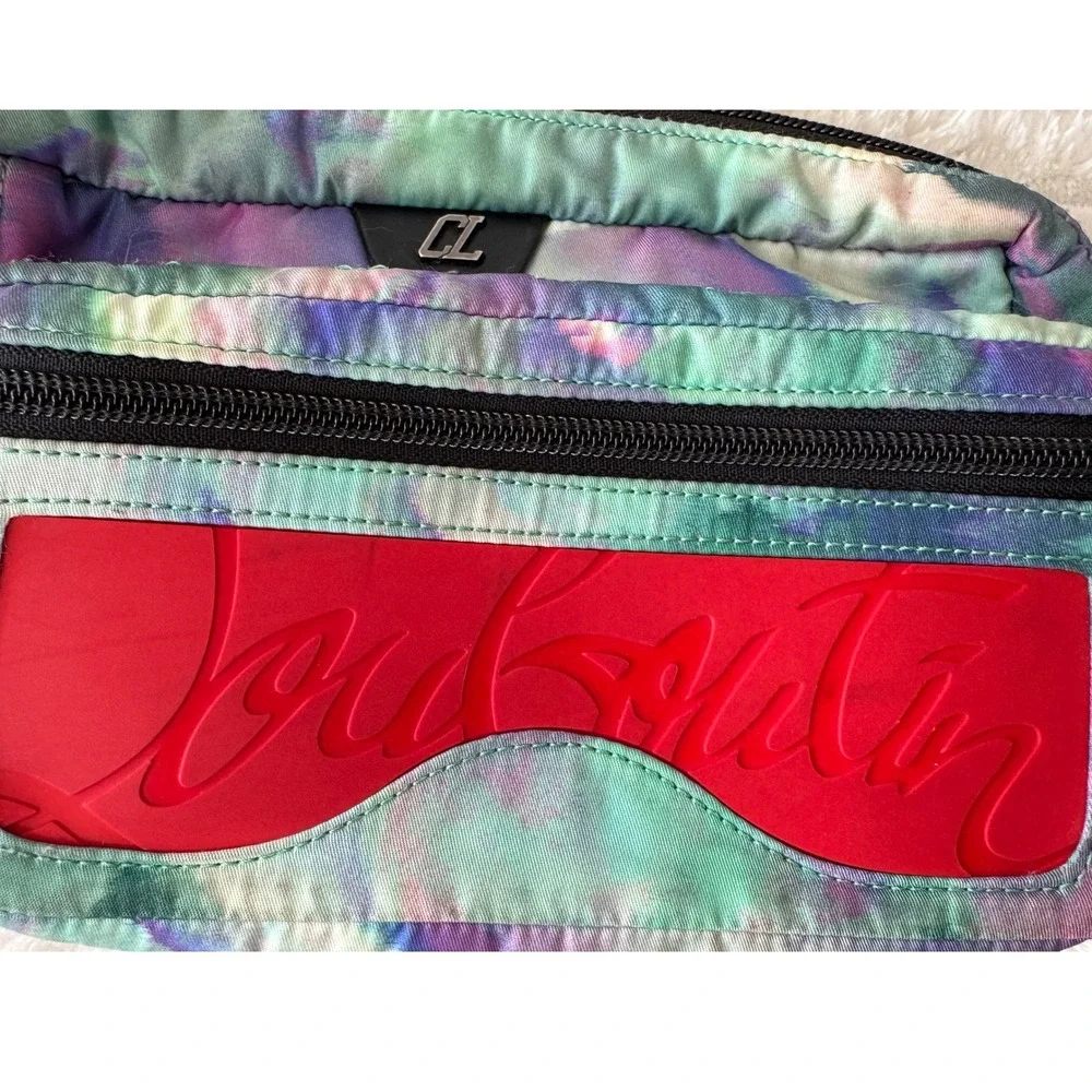 Christian Louboutin‎ Loubilab Tie Dye Nylon Crossbody Belt Bag Red Logo #838